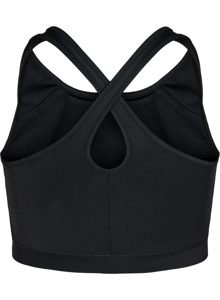 Sportbeha met voorzak, Black, Packshot