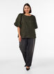 Jacquard blouse met pofmouwen en A-lijnvorm, Groen, Model image number 1