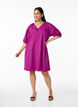 Korte jurk met geborduurd bloemenpatroon, Paars, Model image number 1