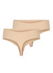 Set van 2 naadloze g-strings, Beige, Packshot image number 1