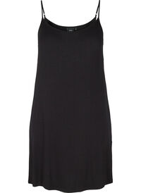 Effen onderjurk in viscose, Zwart Effen onderjurk in viscose
