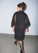 Mouwloze jurk met chiffon cape, Zwart, Model image number 2
