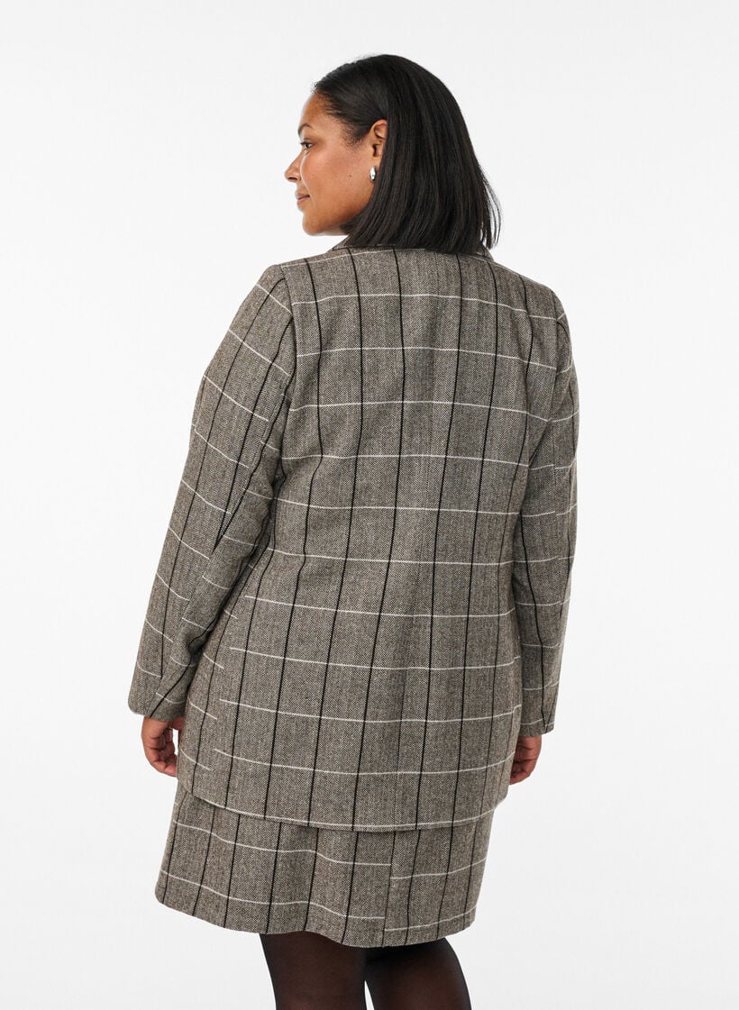 Klassieke geruite blazer, Grey Check, Model