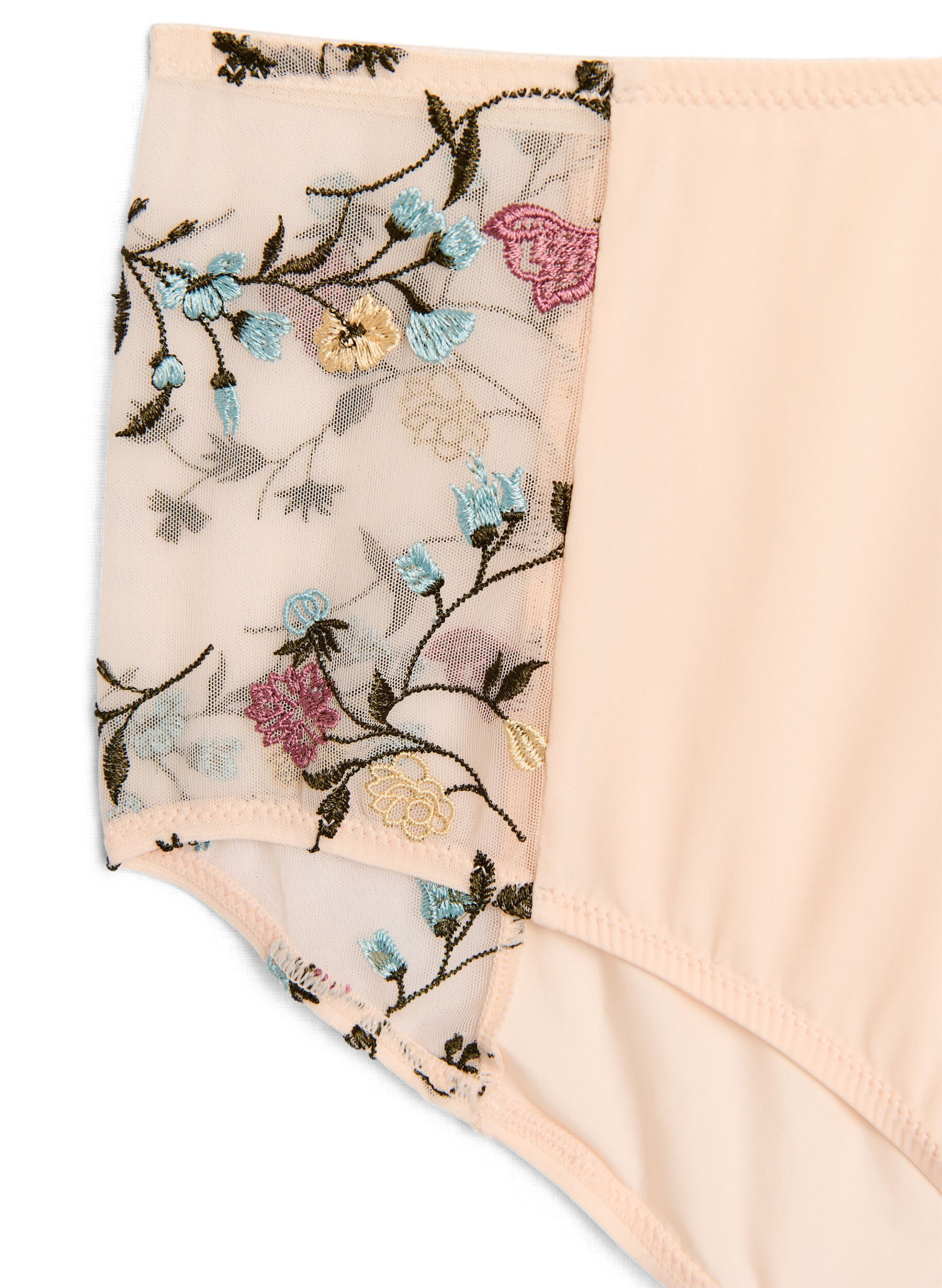 ZizziMicrovezel panties met geborduurde bloemen details, Roze, Packshot image number 2