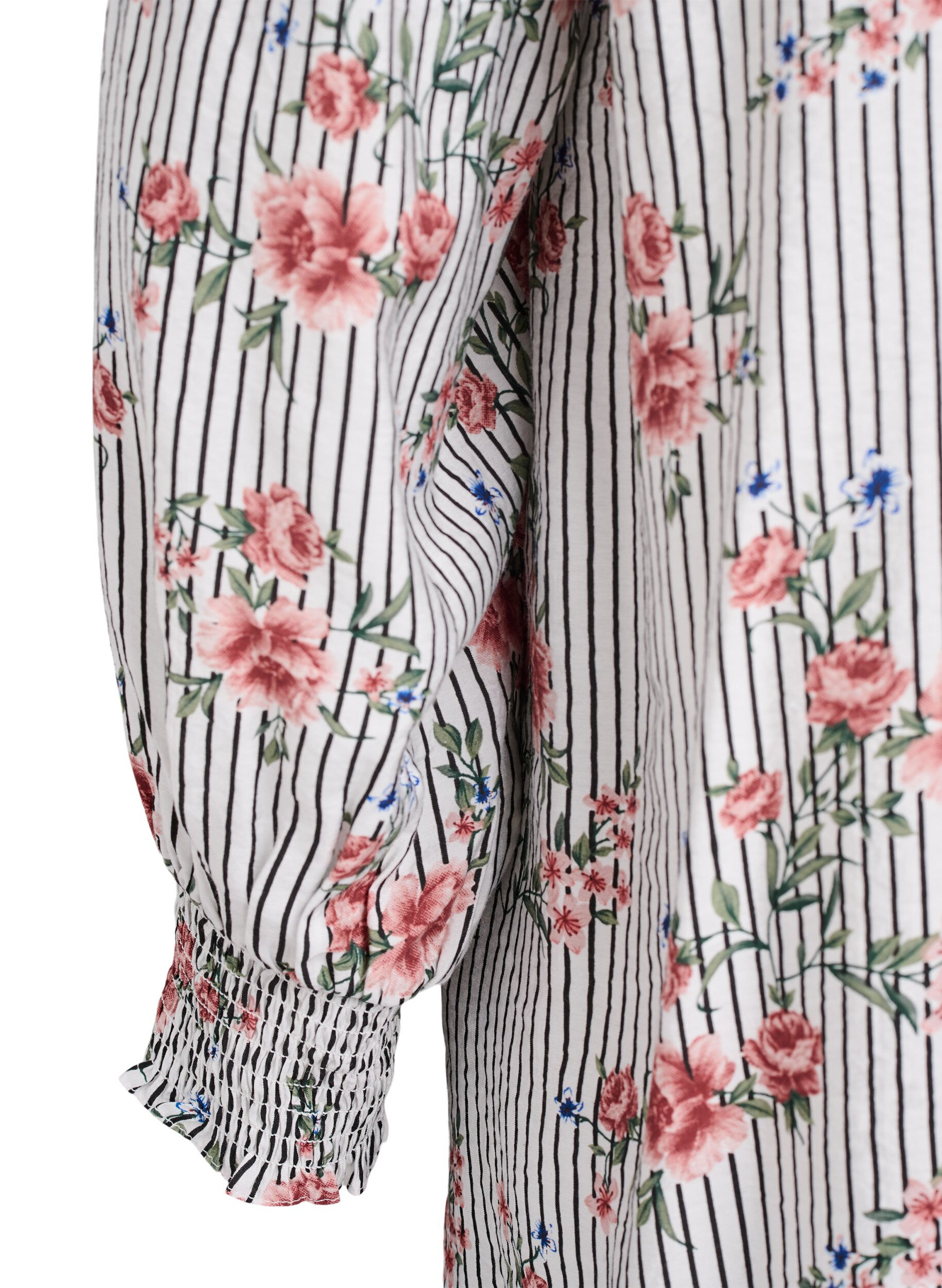 ZizziBlouse met bloemenprint en strikdetail, Zwart, Packshot image number 3