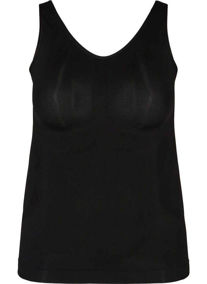 Shapewear top met brede bandjes, Zwart, Packshot