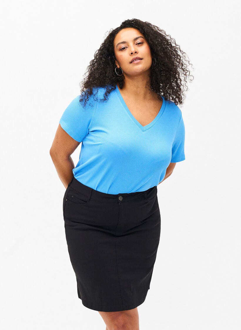 Korte rok met binnenkant korte broek, Zwart, Model image number 0