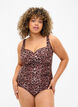 Badpak met drapering en gewatteerde cups, Leopard, Model image number 0