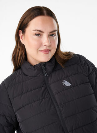 ZizziSportieve gewatteerde jas met hoge kraag en zakken, Black, Model image number 2