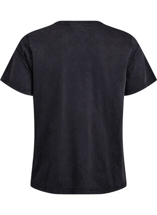 ZizziDit T-shirt met een gewassen look en rhinestones, Grey Washed, Packshot image number 1