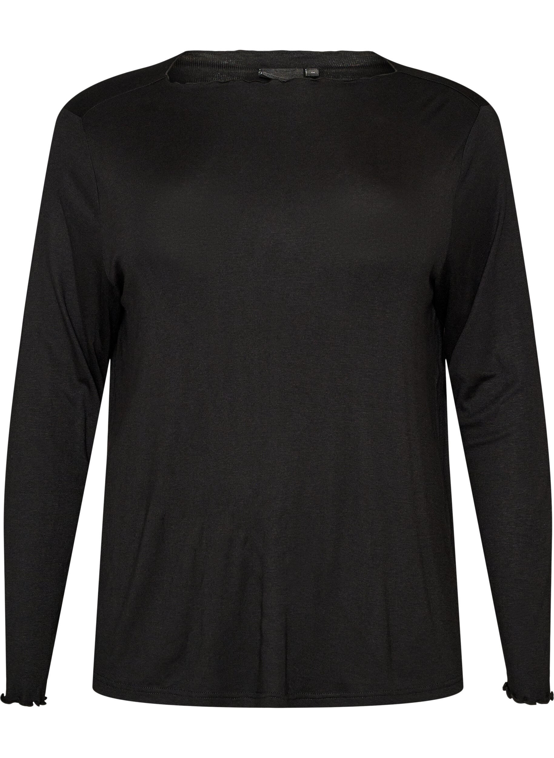 Viscose nachttop met lange mouwen