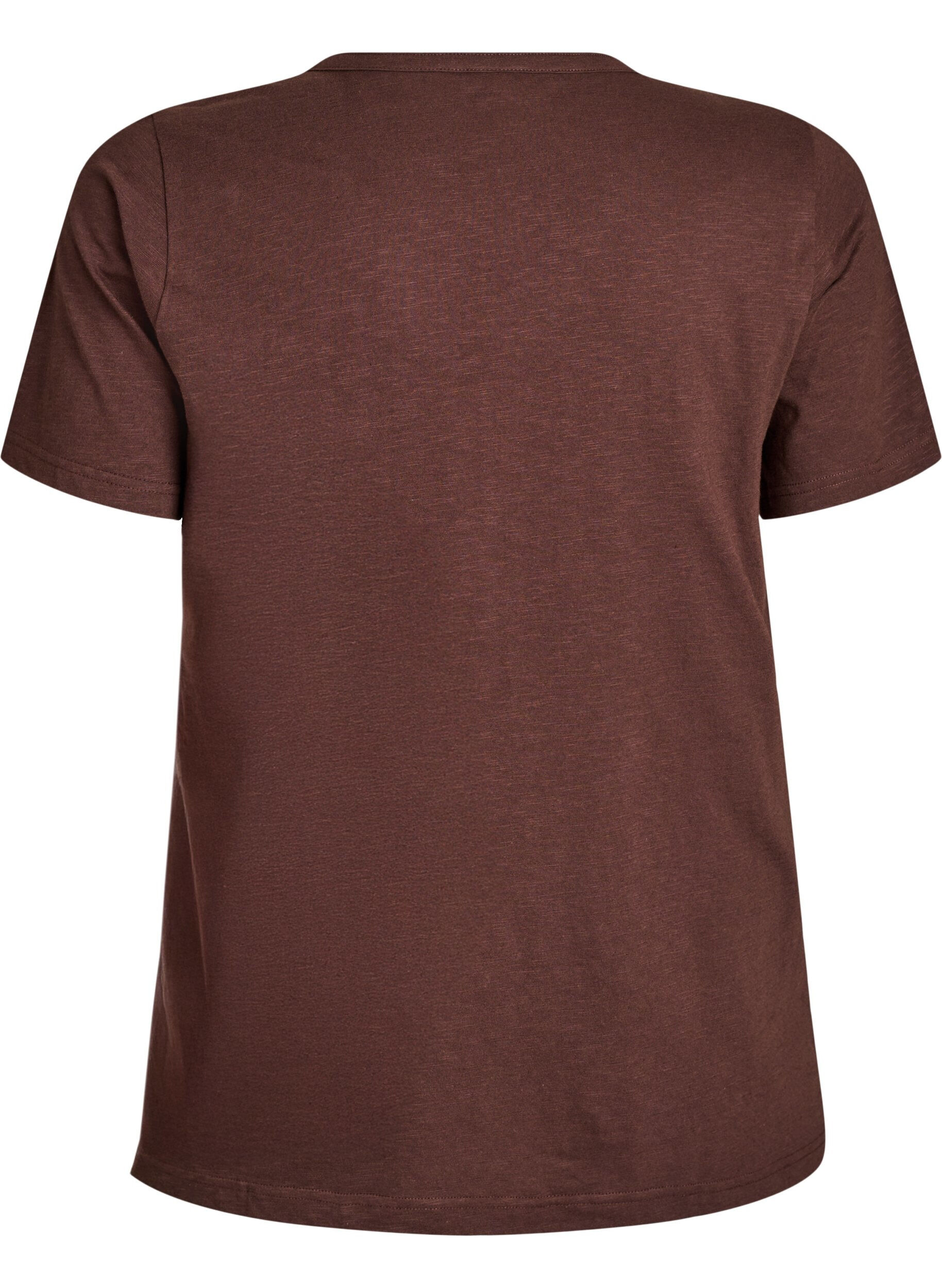 ZizziT-shirt met knoopdetail, Bruin, Packshot image number 1
