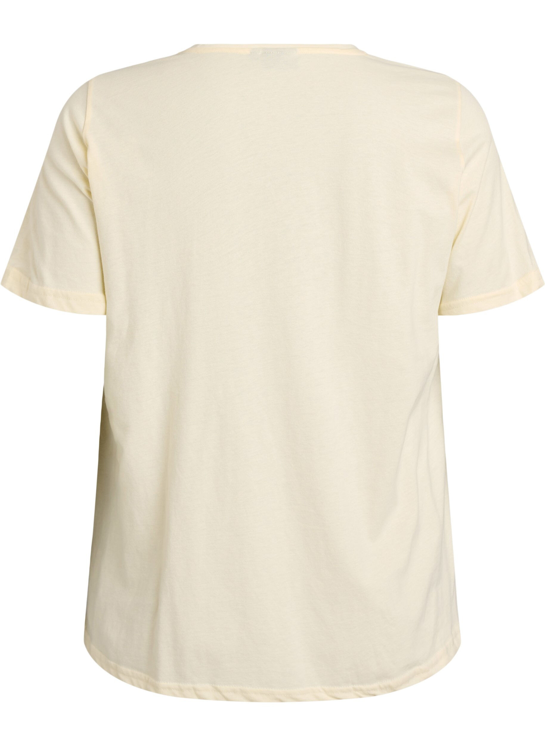Zizzi T-shirt imprim&eacute;, Jaune clair, Packshot image number 1