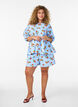 Katoenen blouse met tomatenprint en peplum, Blauw, Model image number 1