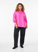 Linnen en viscose shirt met lange mouwen, Roze, Model image number 1