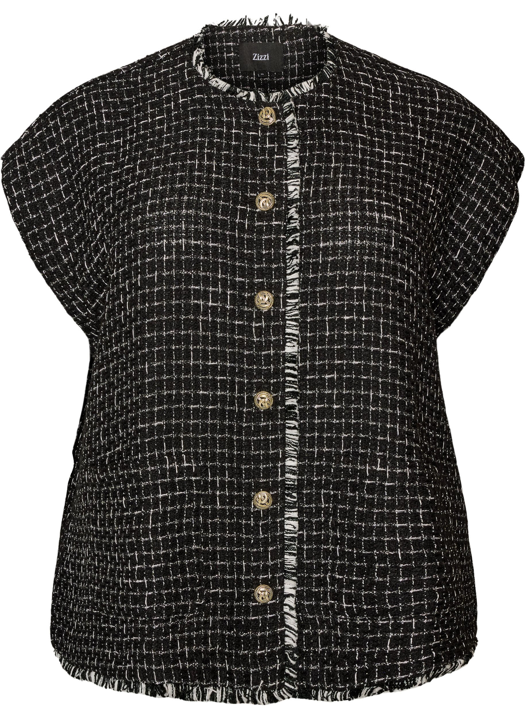 Geruite gilet met decoratieve knopen