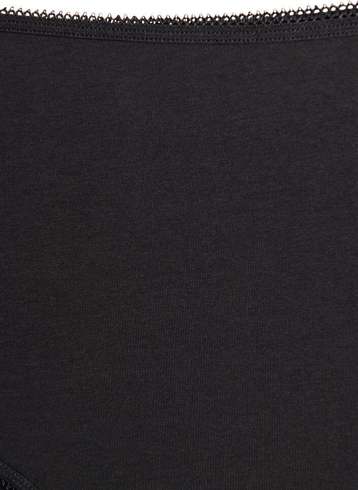 3-pack katoenen slip met normale taille, Zwart, Packshot image number 3