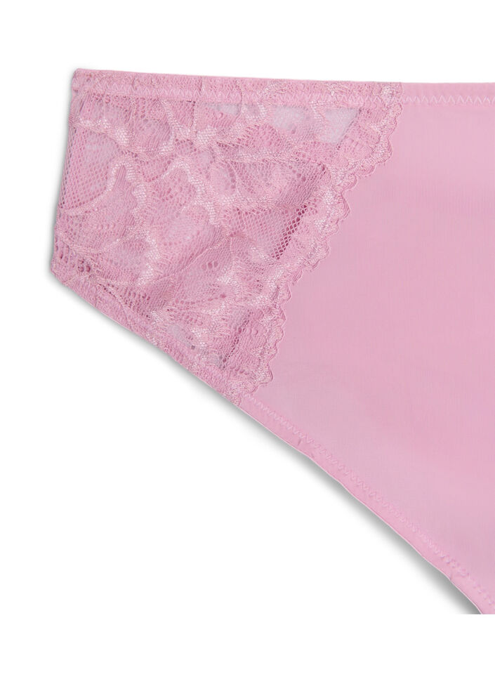 Kanten G-string met microfiber, Roze, Packshot image number 2