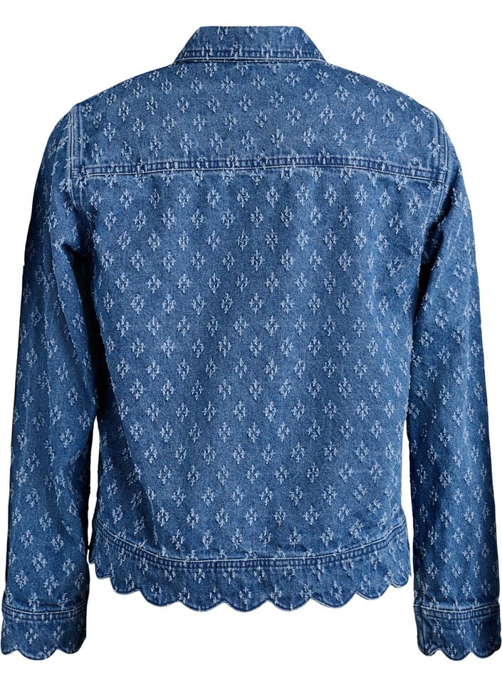 Denimjack met een versleten patroon, Blauw, Packshot