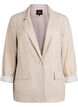 Blazer in linnen en viscose met revers en zakken, Beige, Packshot image number 0