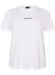 Katoenen T-shirt met tekstbadge, Wit, Packshot image number 0