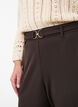 High-waisted broek met riemdetail en gouden gesp, Bruin, Model image number 2