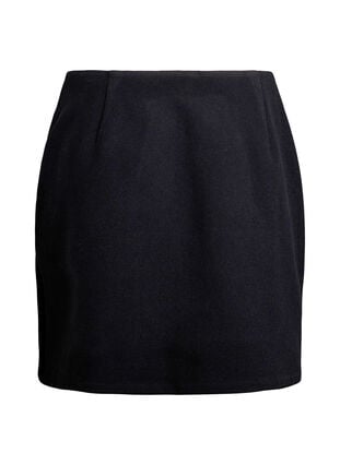ZizziWikkel mini rok met knoopdetails, Black, Packshot image number 1