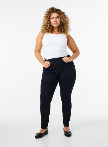 ZizziKatoenmix jeggings, Zwart, Model image number 0