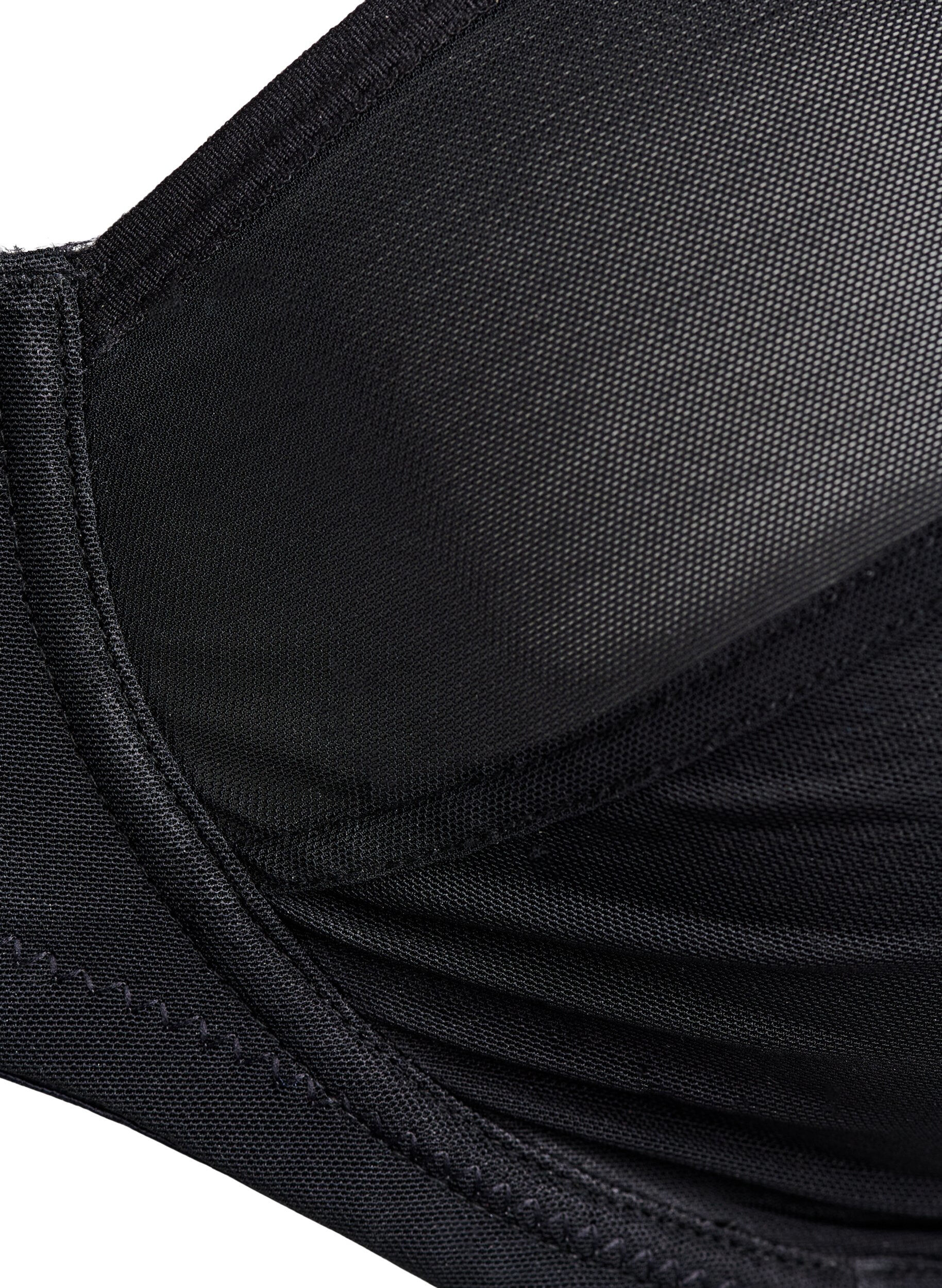 ZizziVolledig bedekkende basis-bh in mesh, Zwart, Packshot image number 2