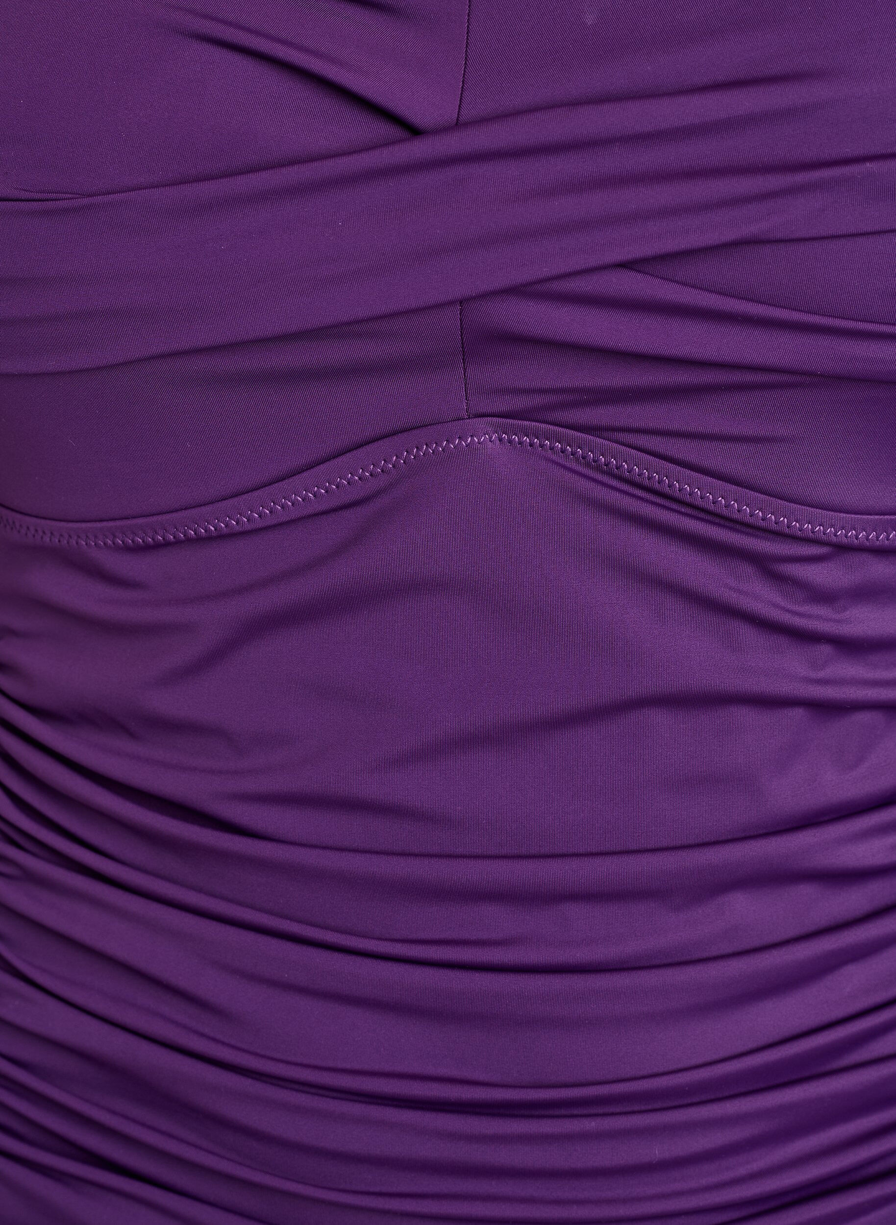 ZizziGewatteerd badpak met draperie, Paars, Packshot image number 2