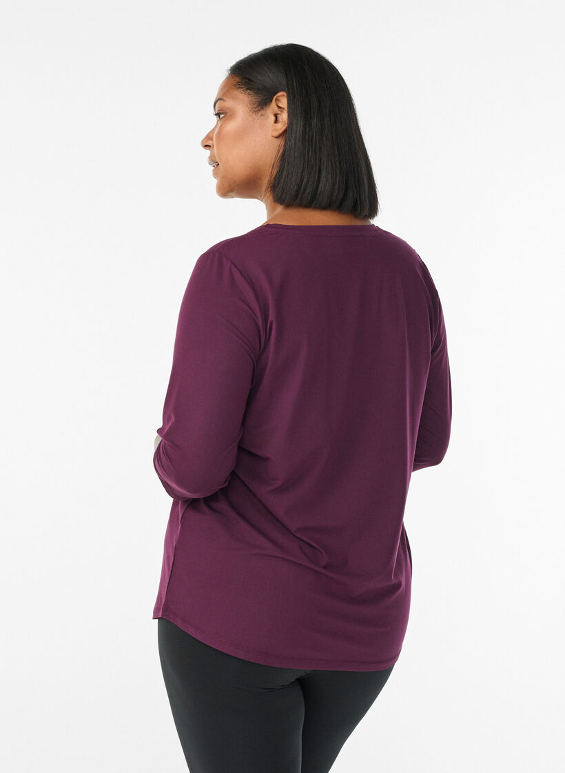 Training blouse met 3/4 mouwen, Paars, Model image number 2