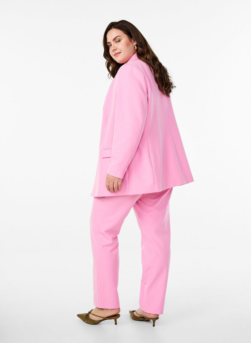 Broek met zakken en rechte pijpen, Begonia Pink, Model