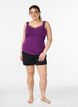 Viscose top met kanten rand, Paars, Model image number 1