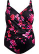Badpak met drapering en wikkel-effect, Zwart, Packshot image number 0