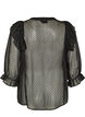 Transparante blouse met stippen en ruchesdetails, Zwart, Packshot image number 1
