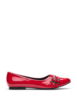 ZizziWide fit - Ballerina met bandje en studs, Adrenaline Rush, Packshot image number 0