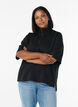 Sweatshirt met korte mouwen en een hoge kraag, Zwart, Model image number 0