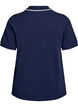 Polo shirt met strass knopen en ruches., Blauw, Packshot image number 1