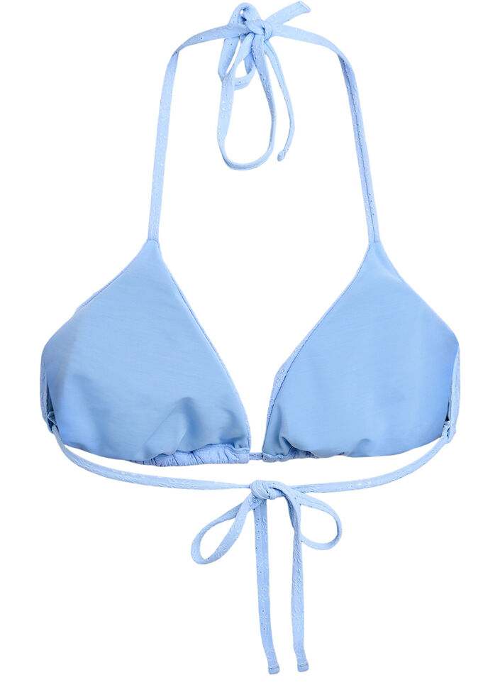 Triangle bikinitop met een gestructureerd patroon, Placid Blue, Packshot