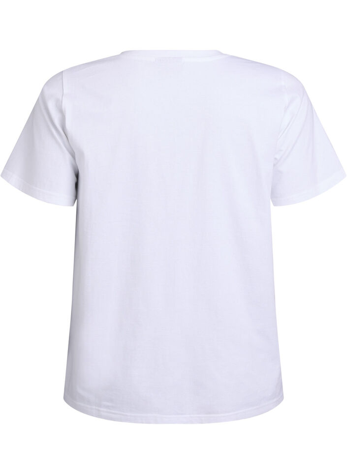 T-shirt in biologisch katoen met koorddetail, White S.T.Pearls, Packshot