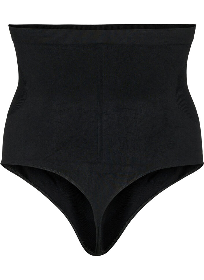 Shapewear string met hoge taille, Zwart, Packshot image number 1
