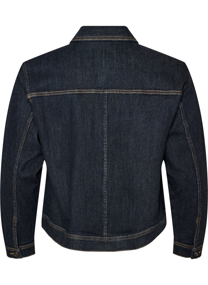 Klassiek denimjack met contrasterend stiksel, Blauw, Packshot image number 1