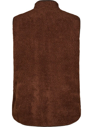 ZizziTeddy fleece gilet met ritssluiting en zakken, Hot Fudge, Packshot image number 1