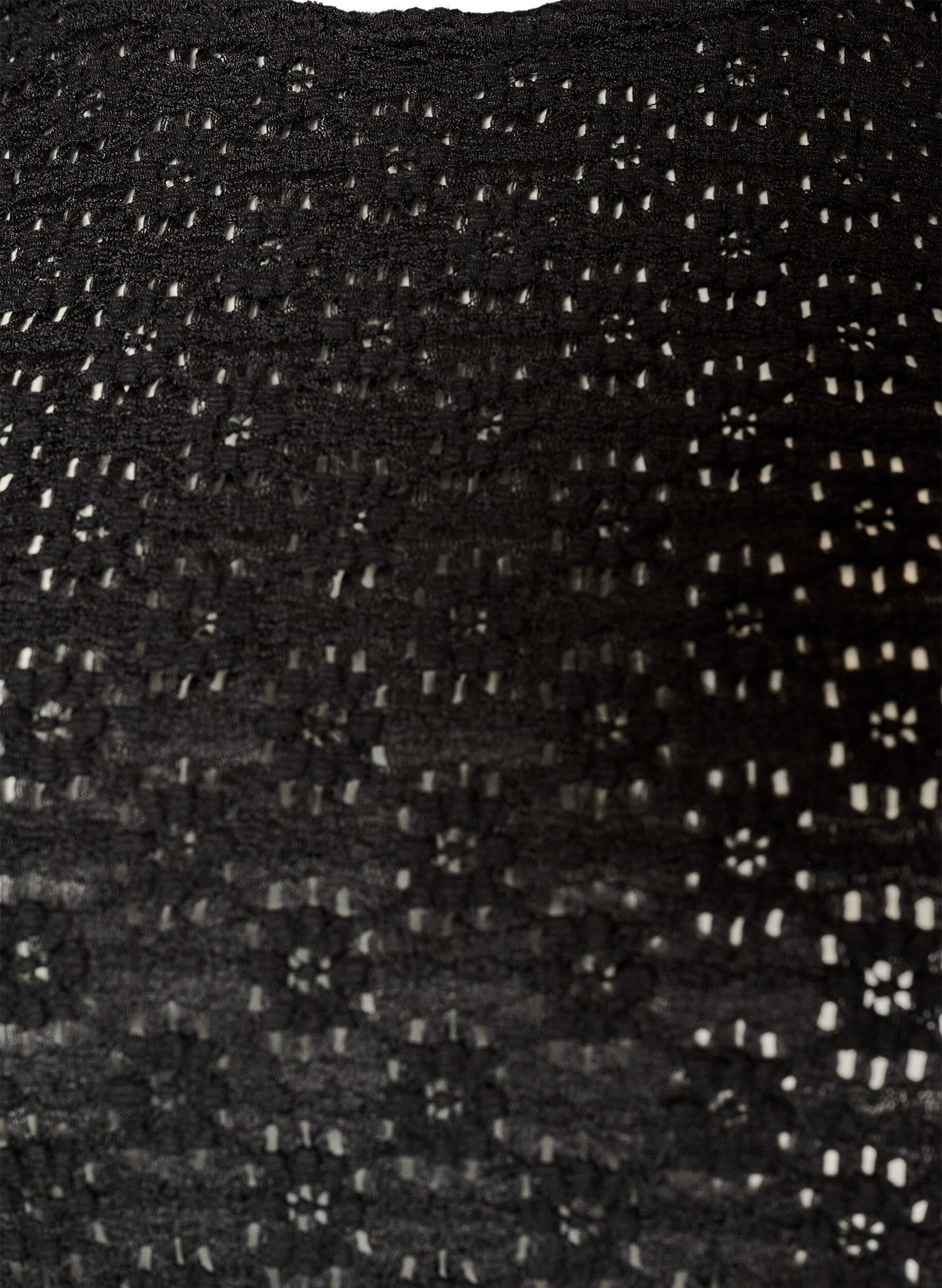ZizziBlouse met ajourpatroon en lange mouwen, Zwart, Packshot image number 2