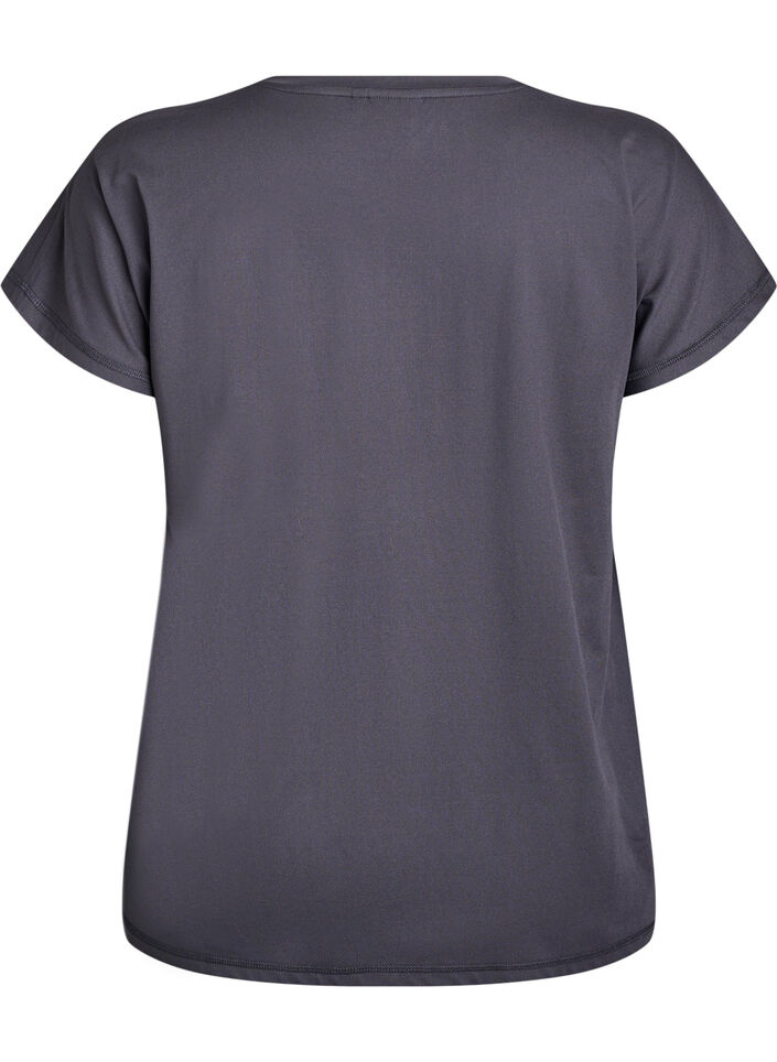 T-shirt de sport couleur unie, Gris anthracite, Packshot image number 1
