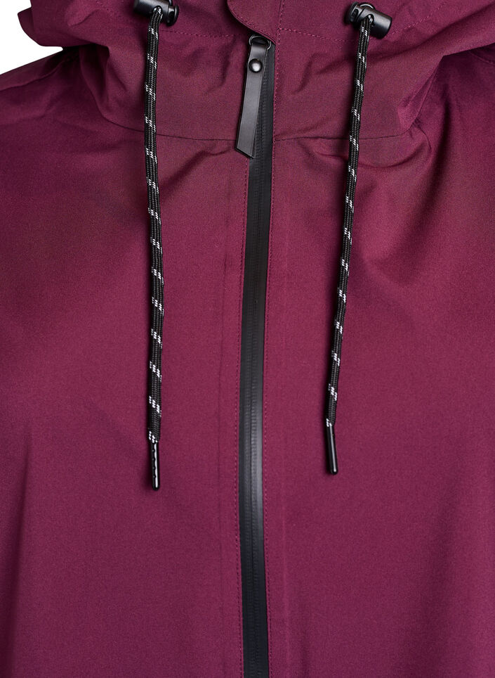 Regenjas met zakken en capuchon, Donker Bordeaux, Packshot image number 2