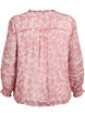 Chiffonblouse met bloemenprint en gehaakte bies, Rood, Packshot image number 1