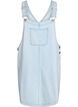 Korte denim overall jurk in gestreept katoen, Blauw, Packshot image number 0
