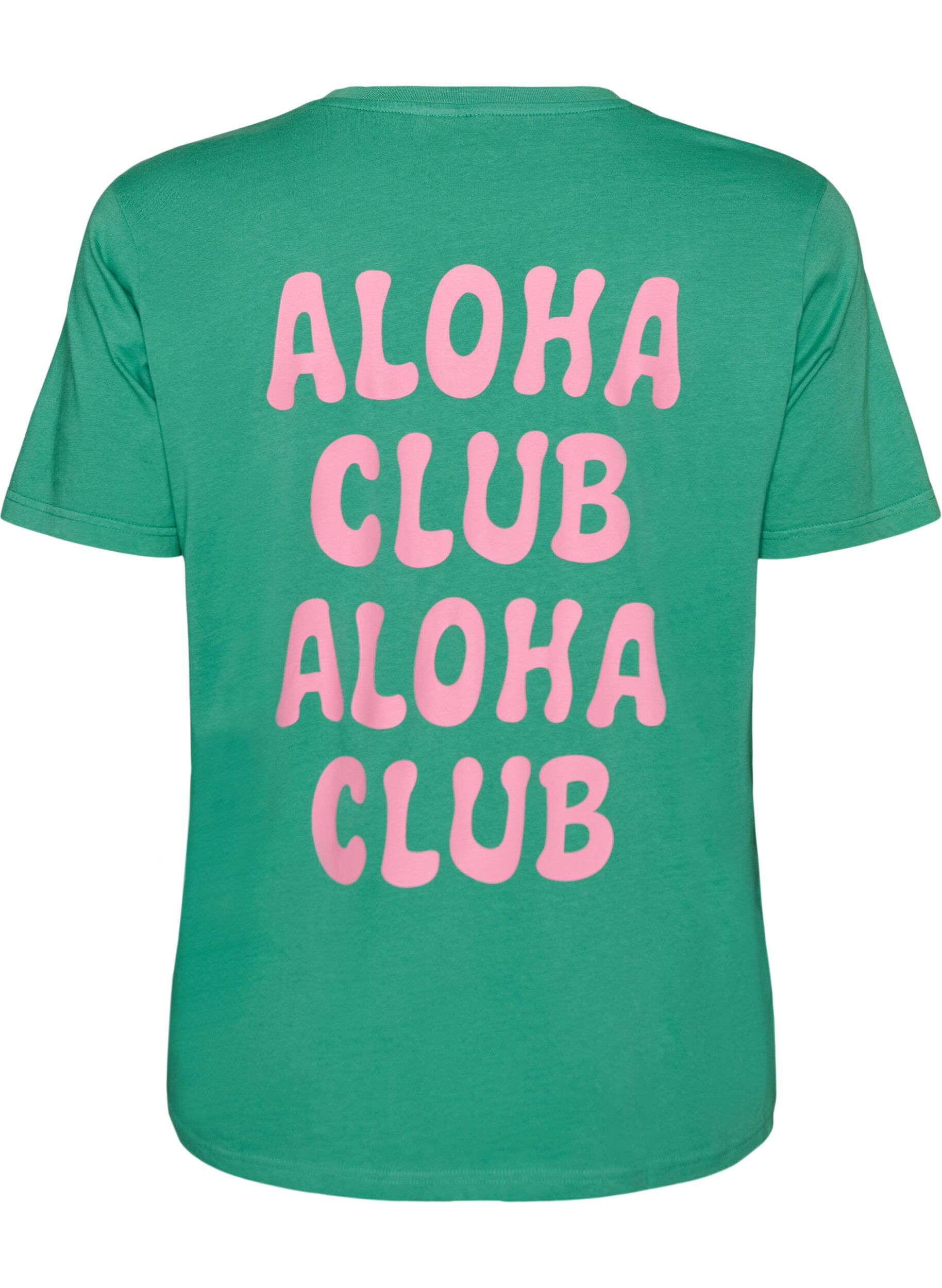 ZizziT-shirt van biologisch katoen met print op de rug, Groen, Packshot image number 1