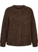 Cardigan met pailletten en knopen, Bruin, Packshot image number 0